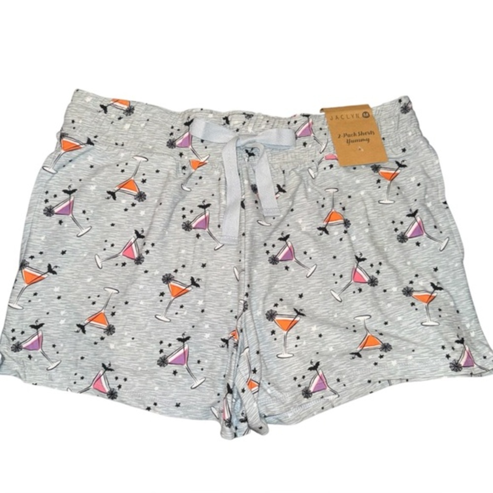Jaclyn sz M 2-Pack light & dark gray Coctail Halloween print Yummy pajama Shorts
